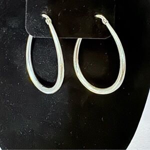 Elegant Silver Toned Hoop Earrings Stamped IBB CN Offers Welcome!
